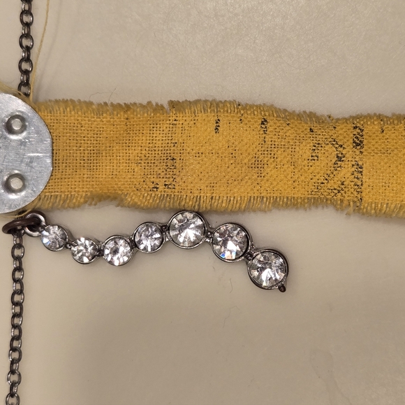 Necklace with Rhinestone Serpentine Pendant 22" Adj Silver Tone Chain - Picture 12 of 12